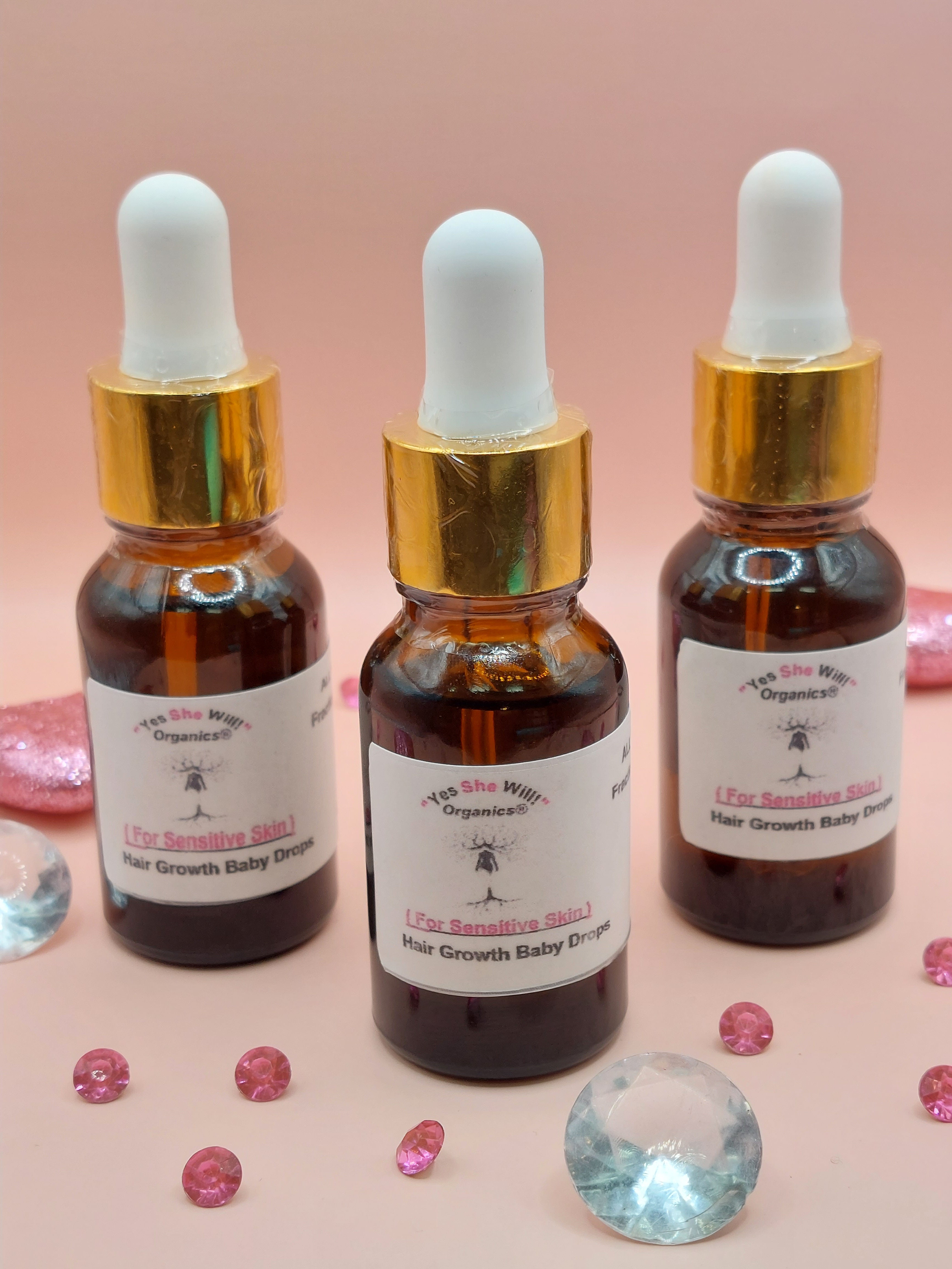 "Yes She Will!" Organics®️Hair Growth Baby Drops (0.5 fl oz glass dropper bottle)