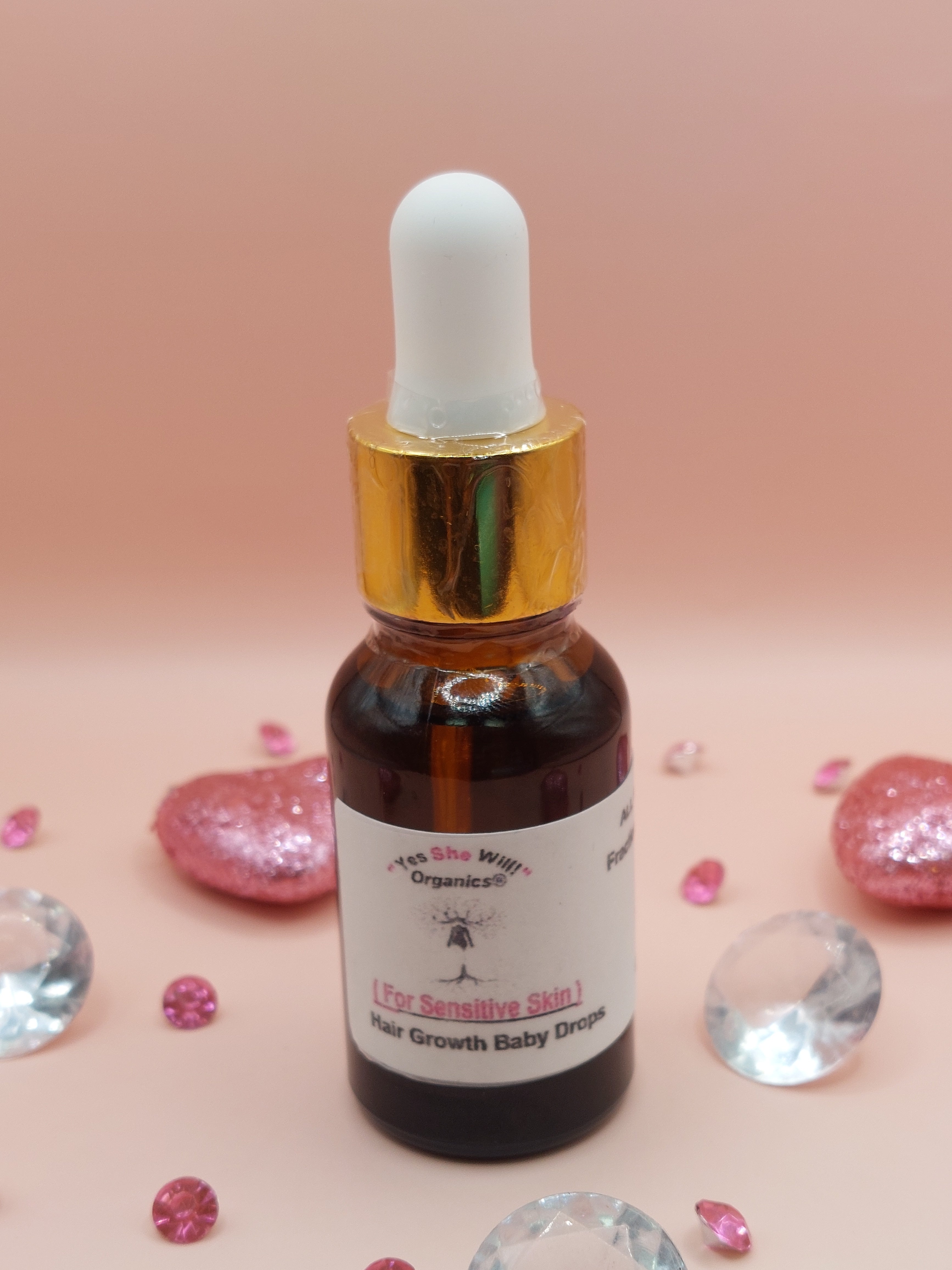 "Yes She Will!" Organics®️Hair Growth Baby Drops (0.5 fl oz glass dropper bottle)