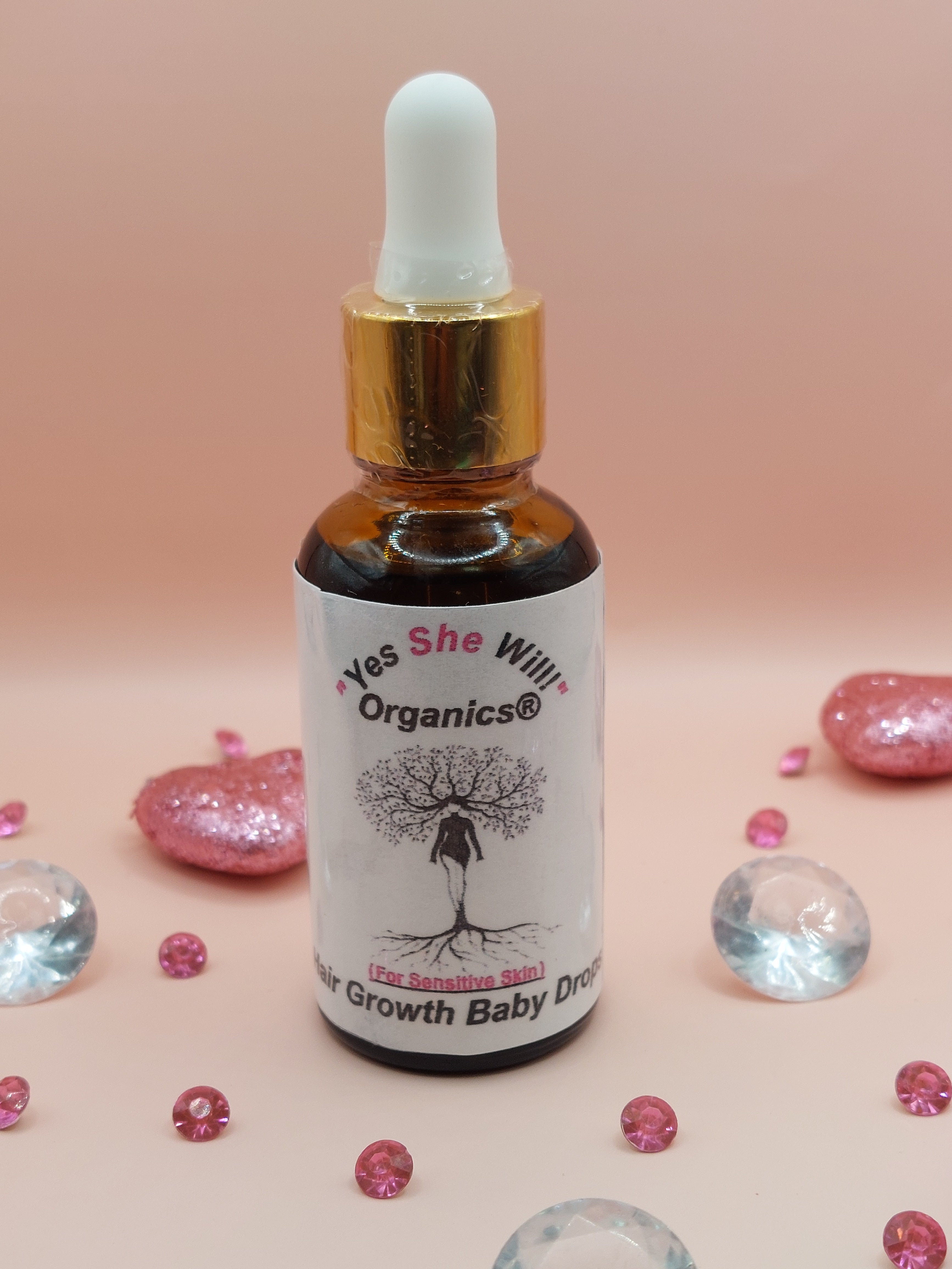 "Yes She Will!" Organics®️Hair Growth Baby Drops (1 fl oz glass dropper bottle)