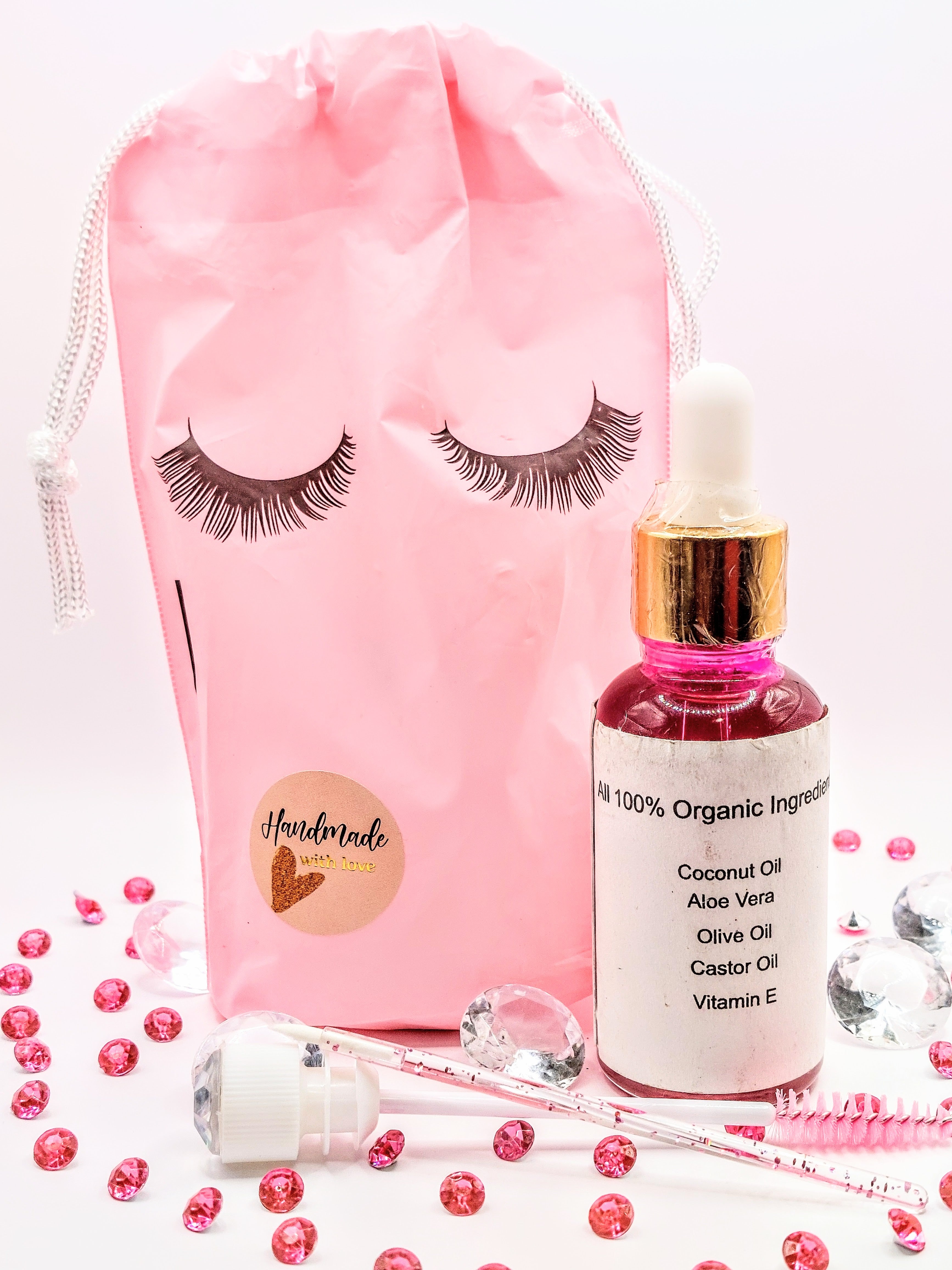 "Yes She Will!" Organics®️ Eyebrow/Eyelash Growth Serum (1 fl oz) (Complete Set Including Pink Bag)