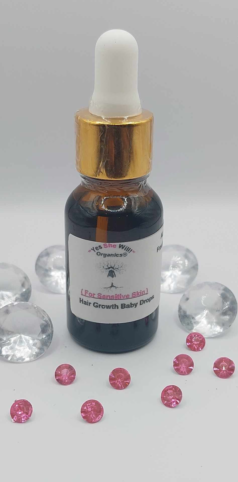 "Yes She Will!" Organics®️Hair Growth Baby Drops (0.5 fl oz glass dropper bottle)